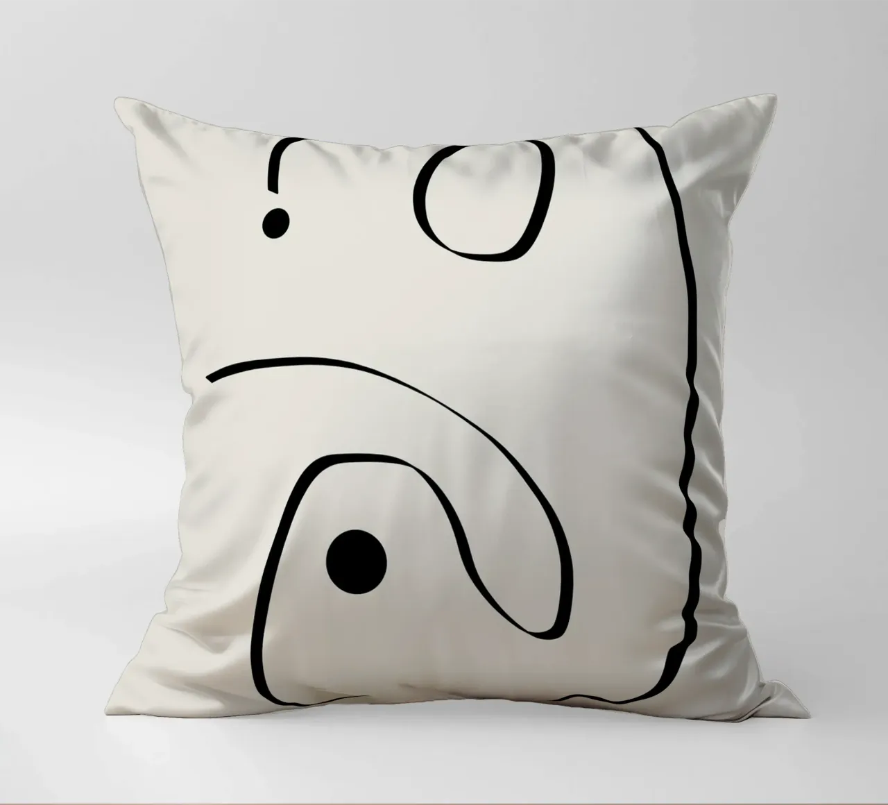 Figure with lines in beige I Kissen von Imaginative