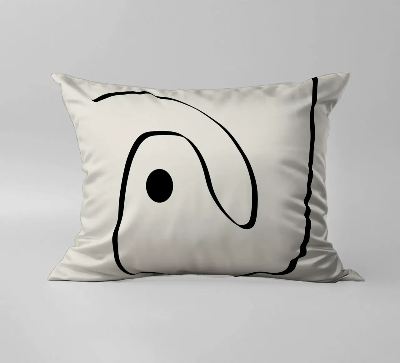 Figure with lines in beige I Kissen von Imaginative