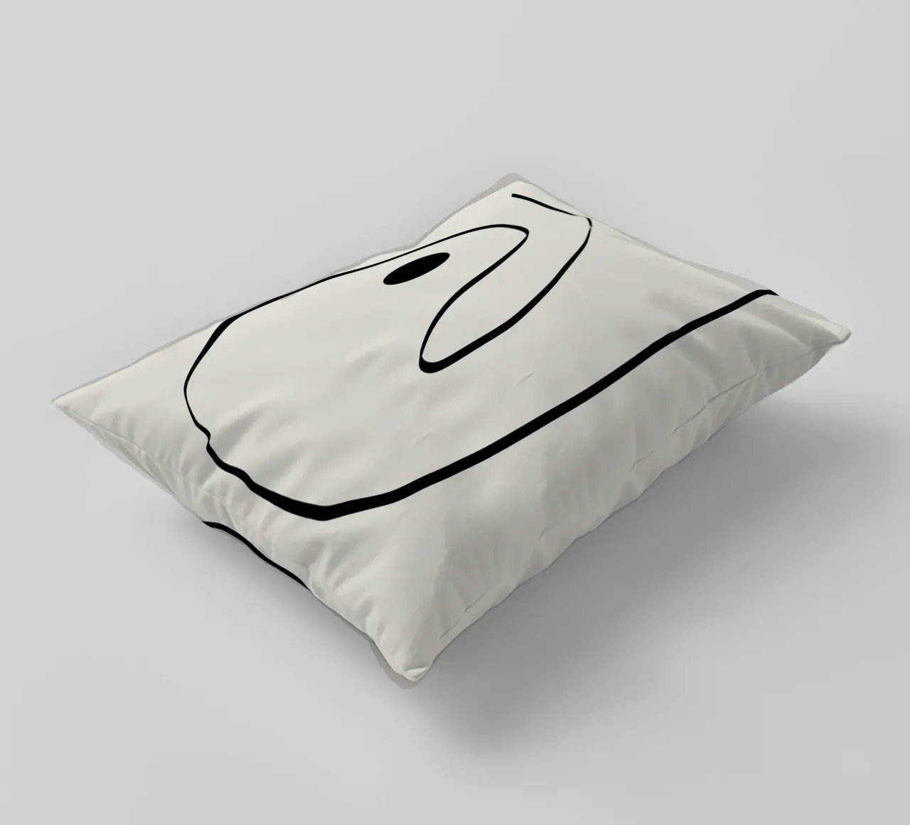 Figure with lines in beige I Kissen von Imaginative