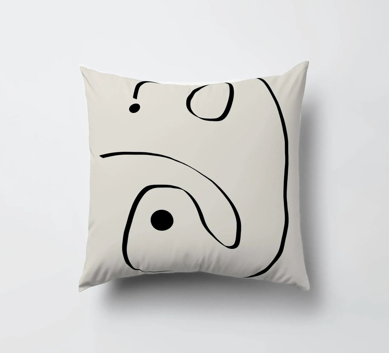 Figure with lines in beige I cuscino da Imaginative
