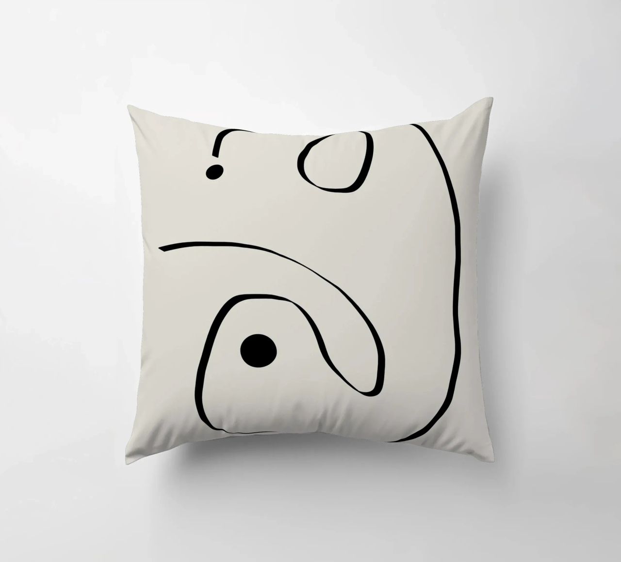Figure with lines in beige I cuscino da Imaginative