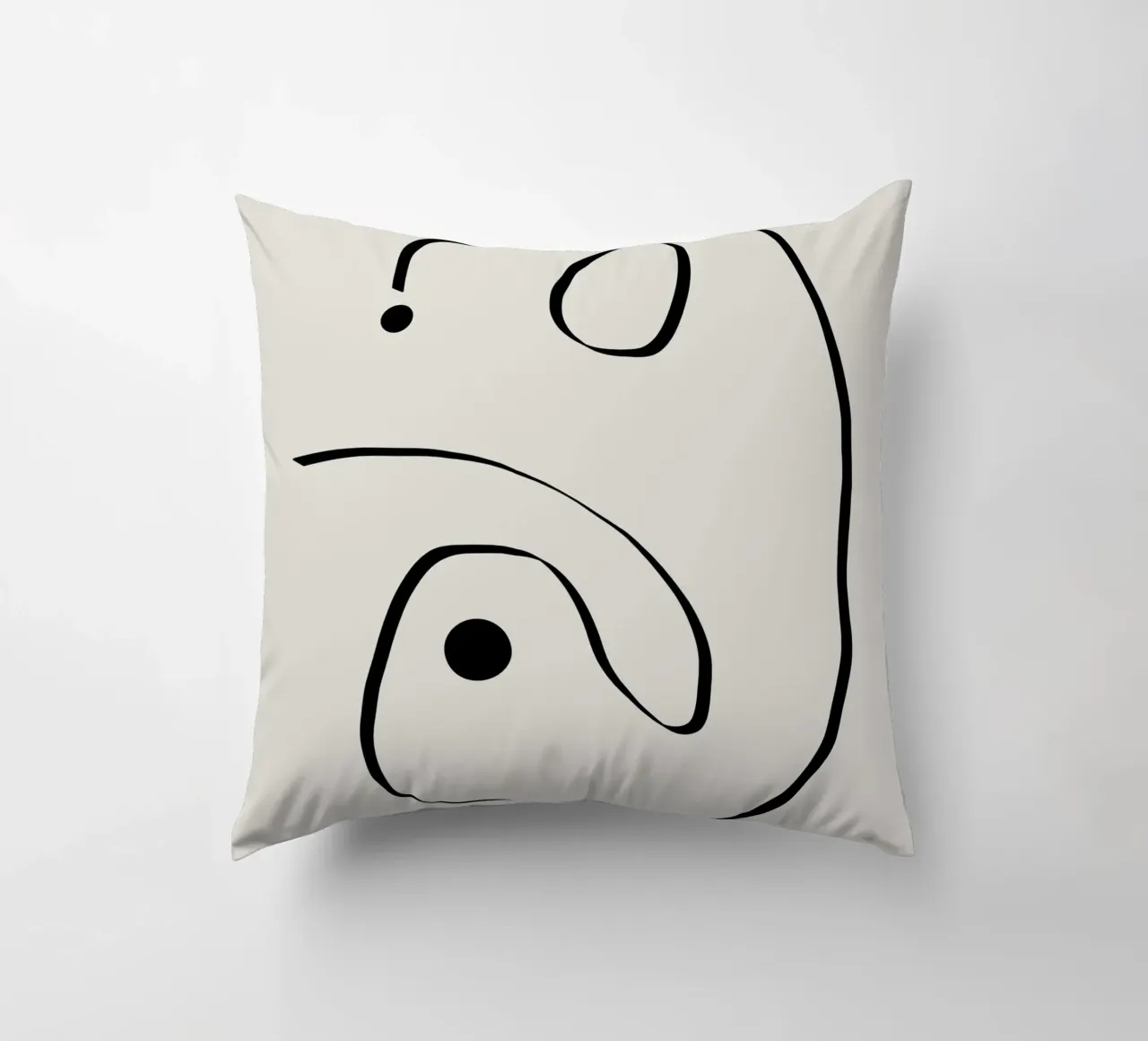 Figure with lines in beige I Kissen von Imaginative