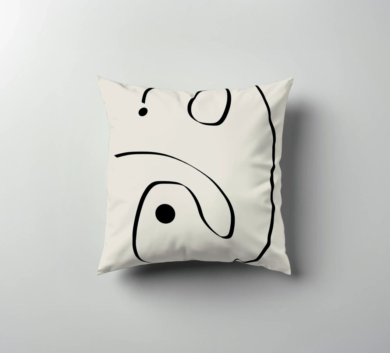 Figure with lines in beige I cuscino da Imaginative