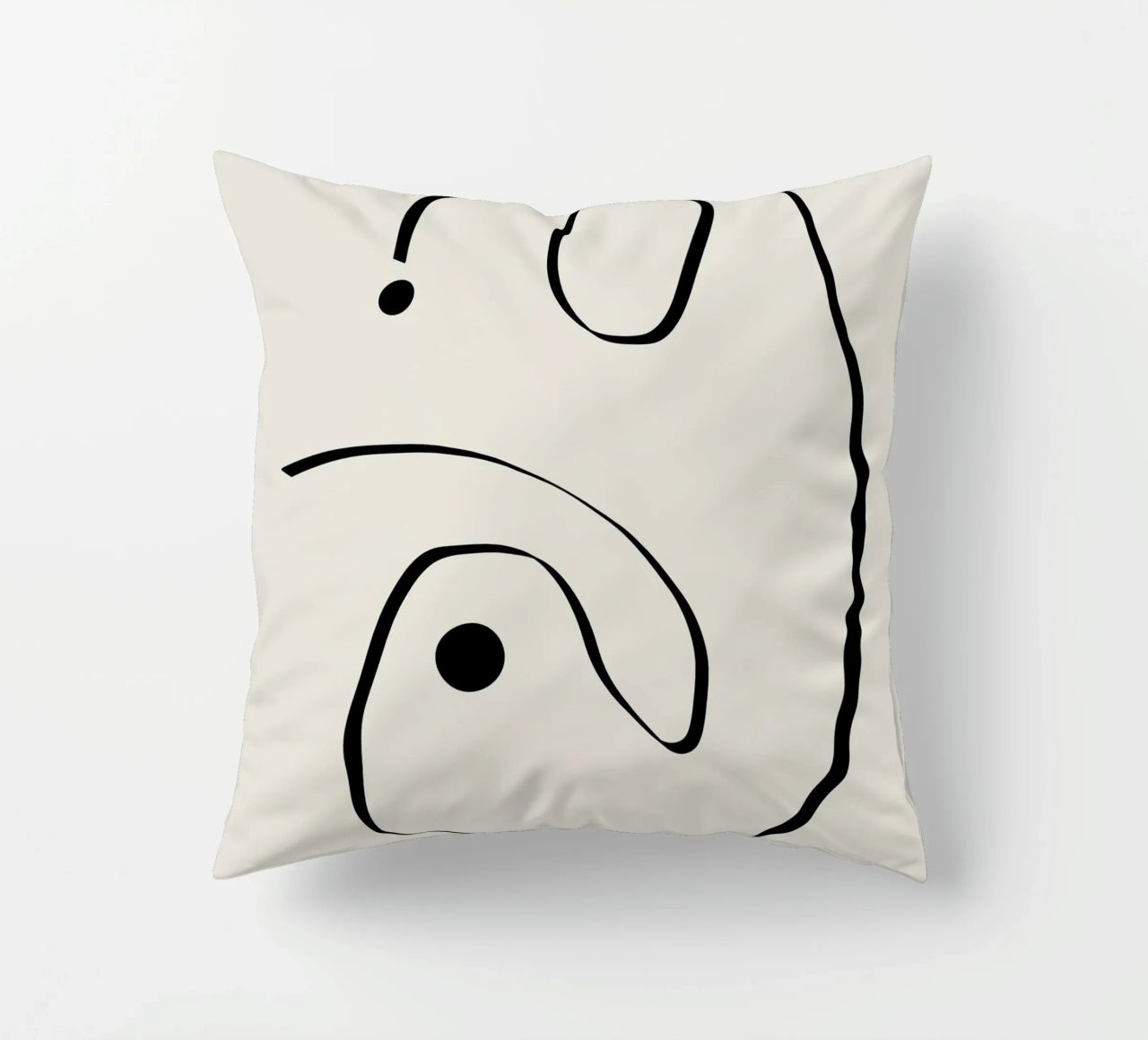 Figure with lines in beige I cuscino da Imaginative
