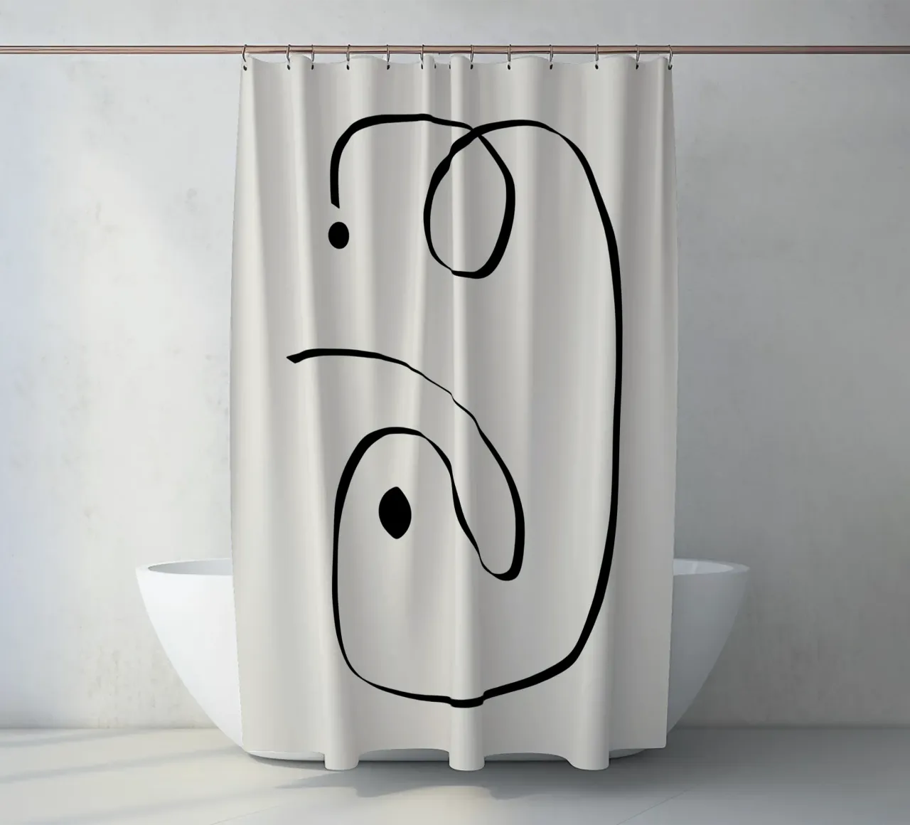 Figure with lines in beige I tenda da doccia da Imaginative