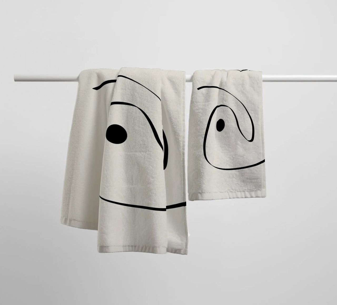Figure with lines in beige I asciugamano da bagno da Imaginative