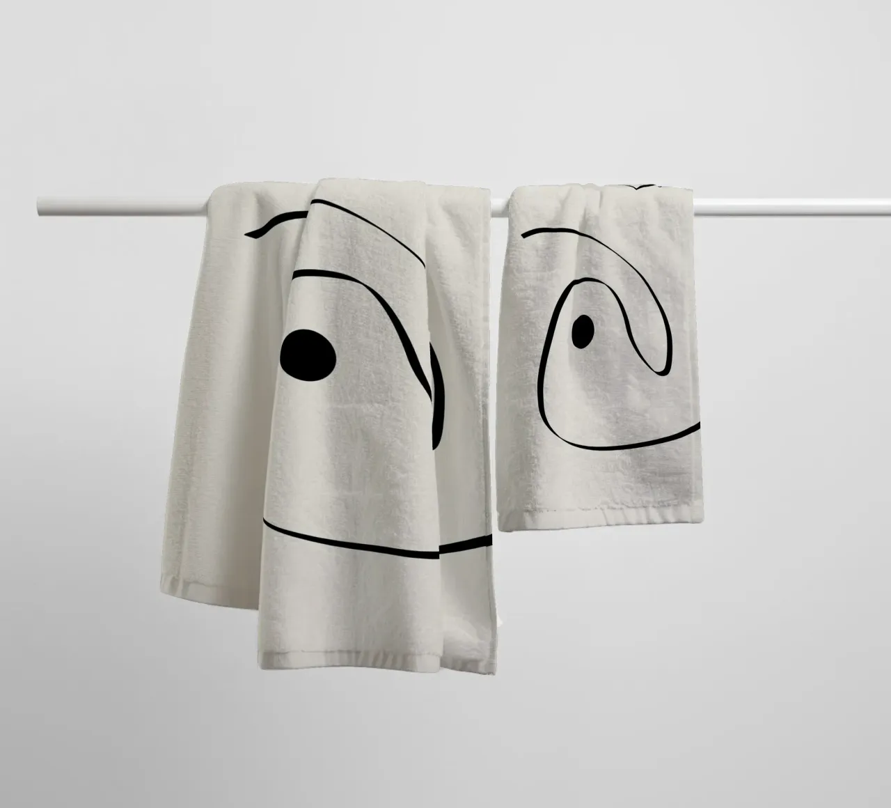Figure with lines in beige I toalla de baño de Imaginative