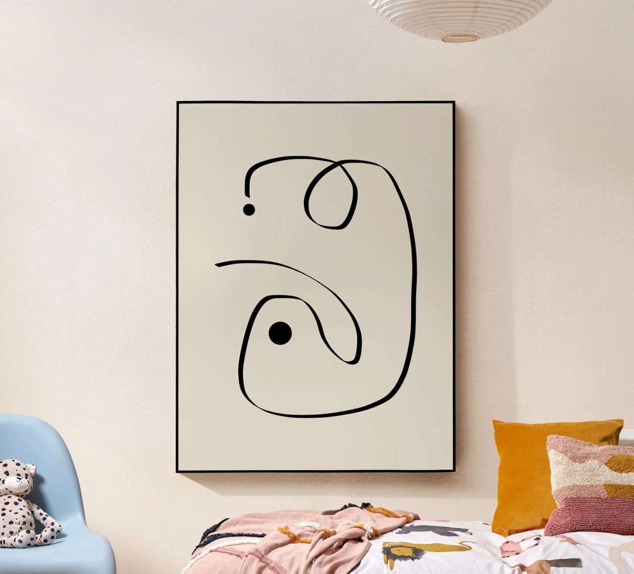Figure with lines in beige I plexiglass da Imaginative