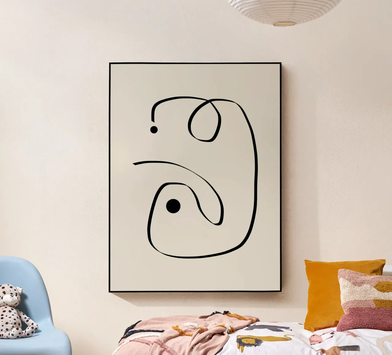 Figure with lines in beige I metacrilato de Imaginative