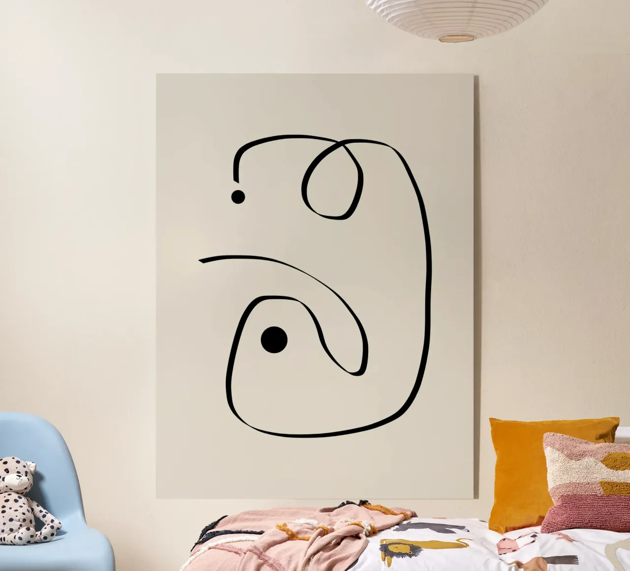 Figure with lines in beige I metacrilato de Imaginative