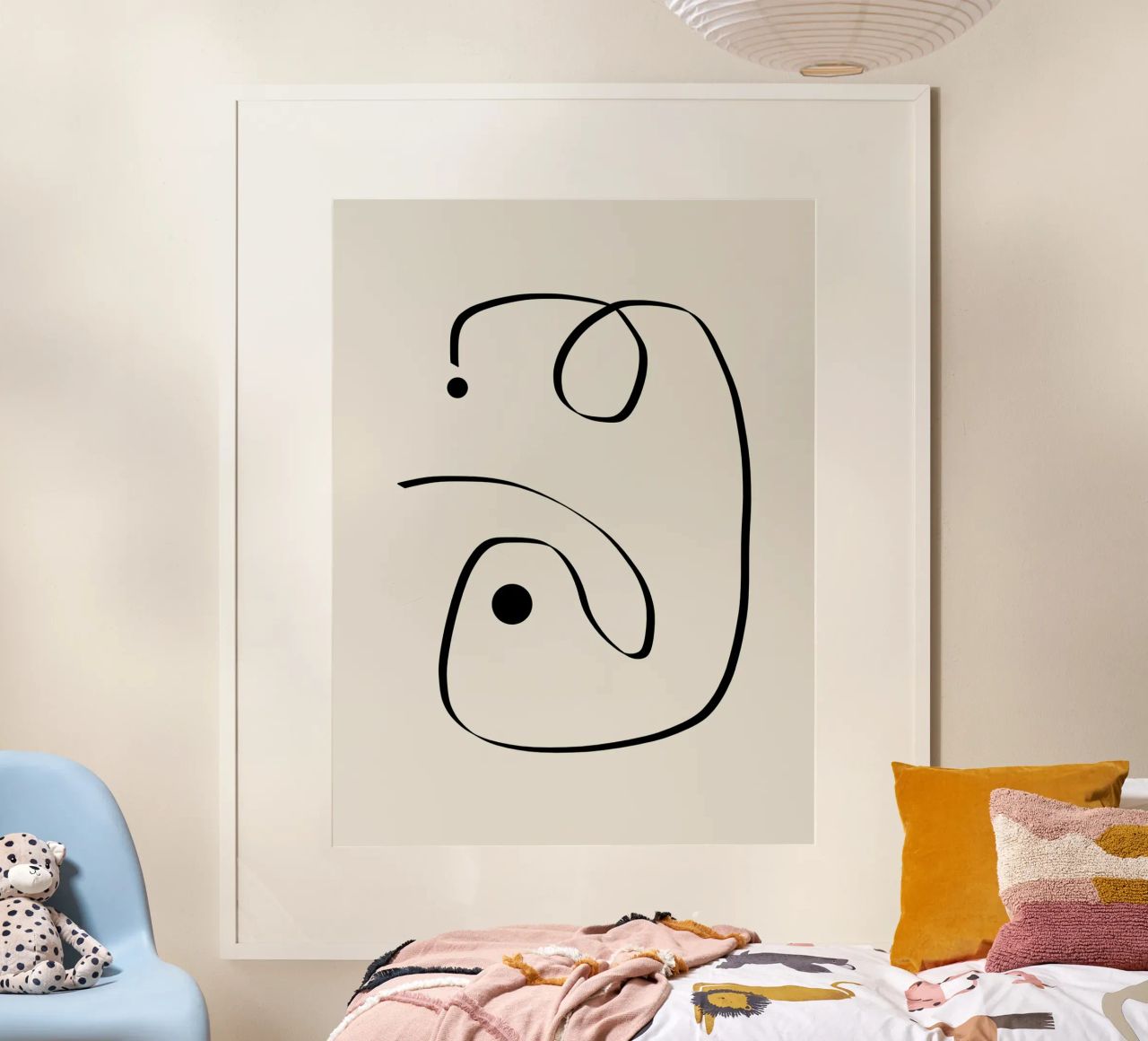 Figure with lines in beige I carta hahnemühle da Imaginative