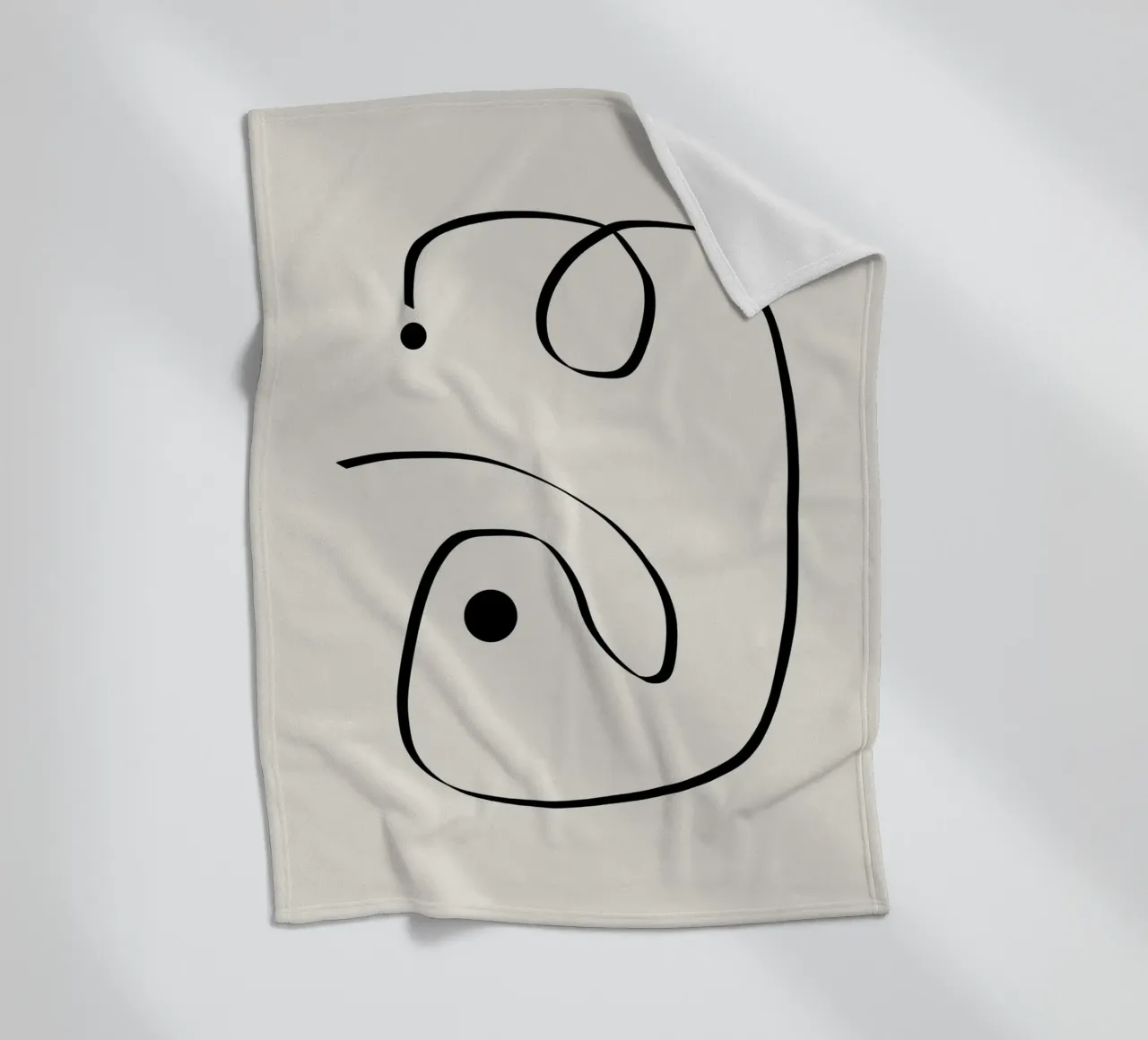 Figure with lines in beige I manta de franela de Imaginative