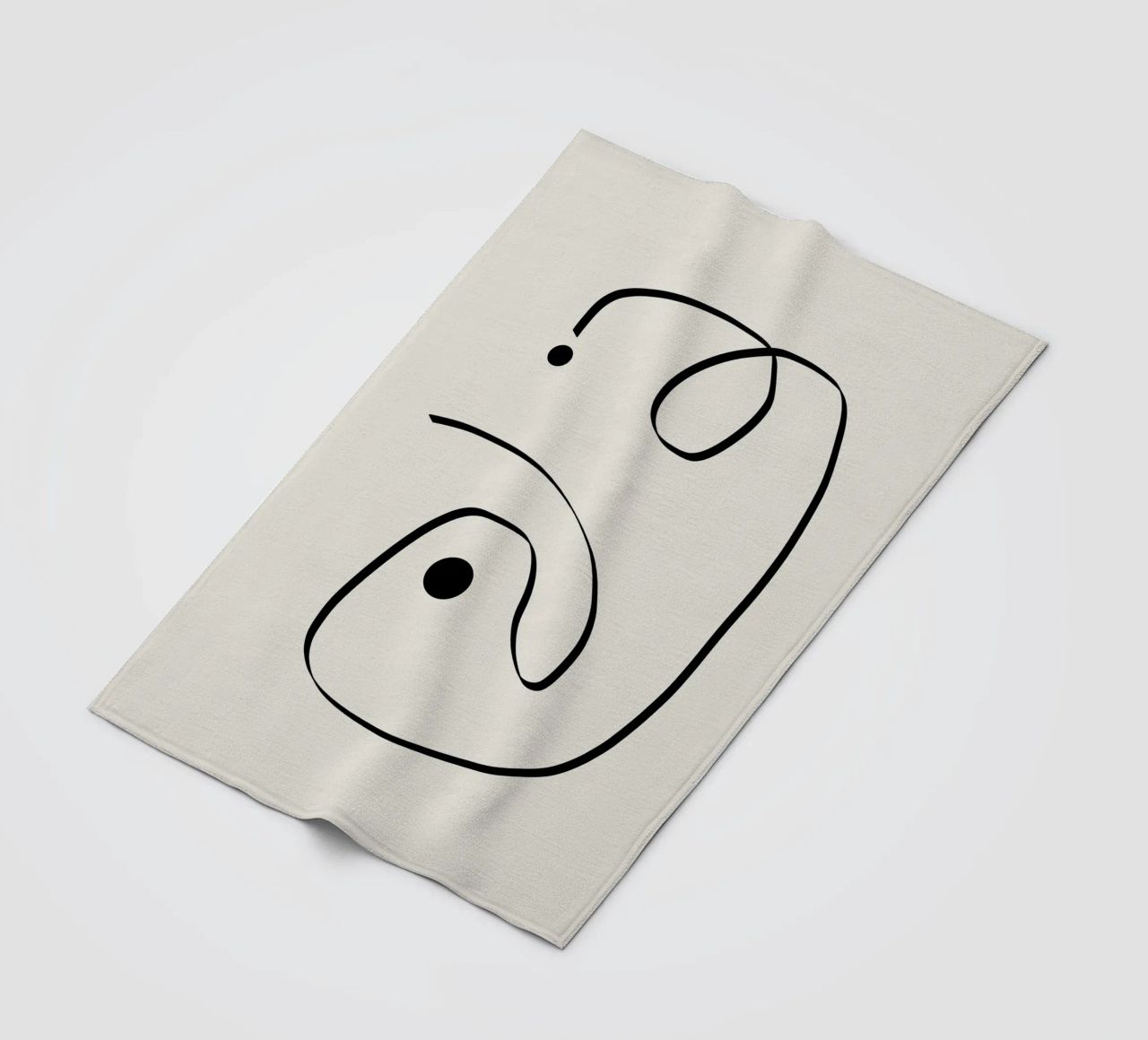 Figure with lines in beige I coperta in pile da Imaginative