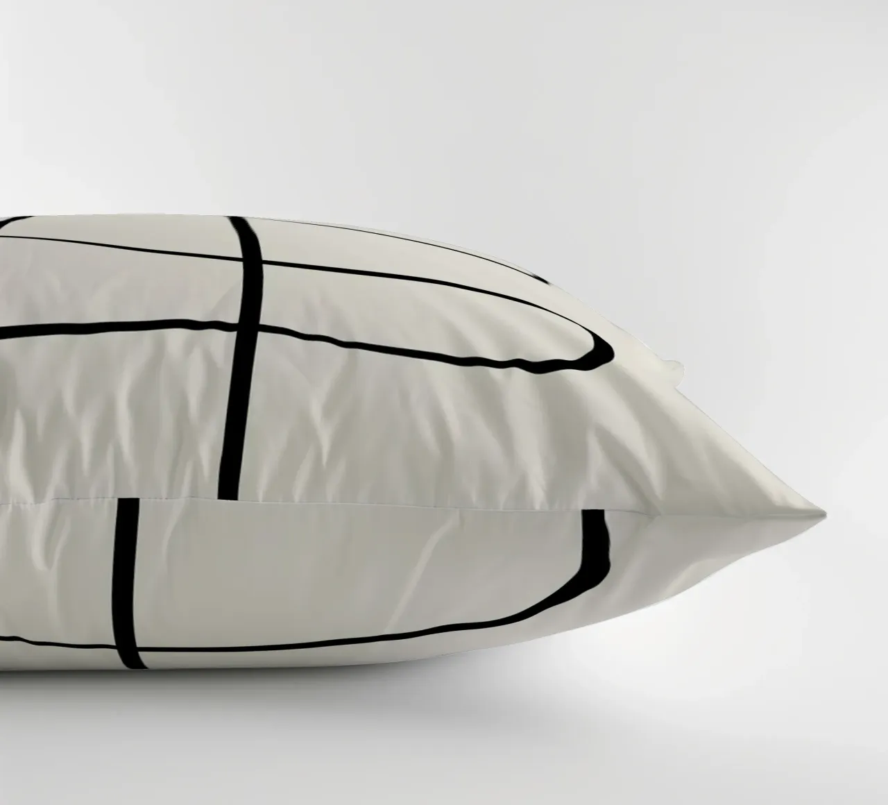 Figure with lines in beige II cuscino da Imaginative