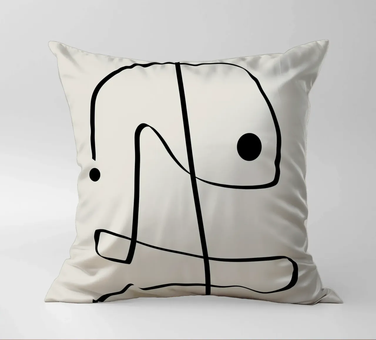 Figure with lines in beige II cuscino da Imaginative