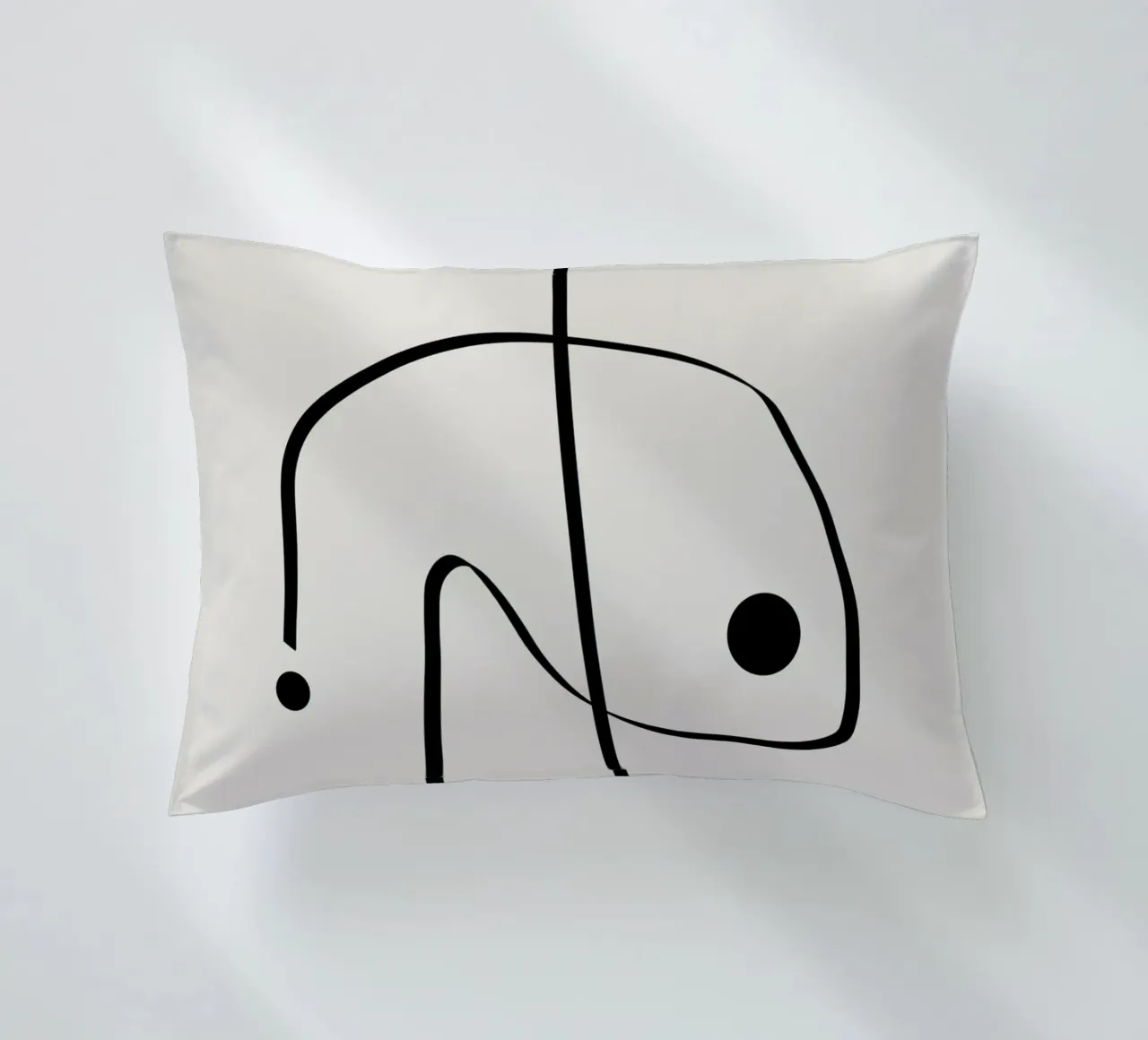 Figure with lines in beige II cuscino da Imaginative