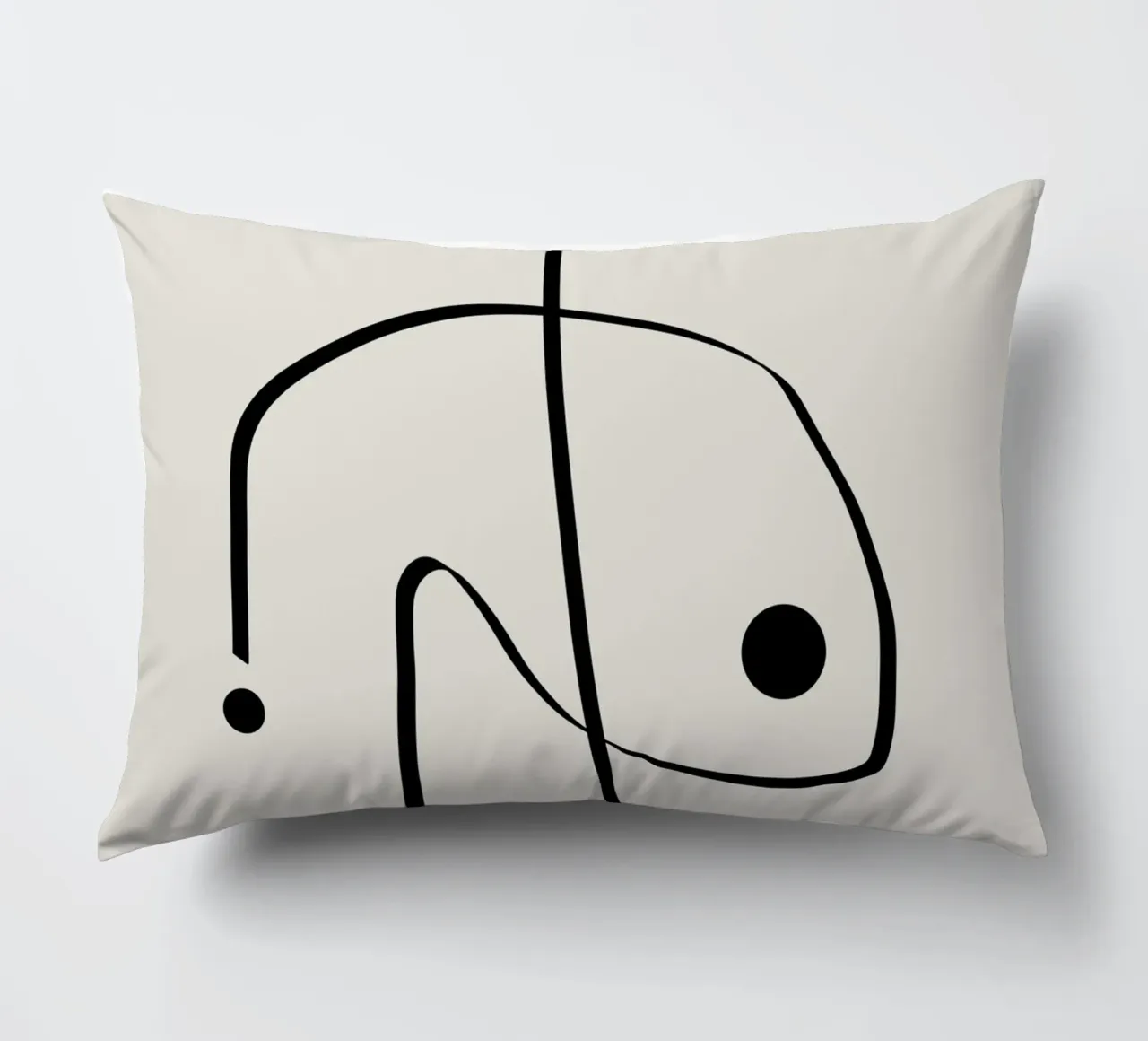 Figure with lines in beige II cuscino da Imaginative