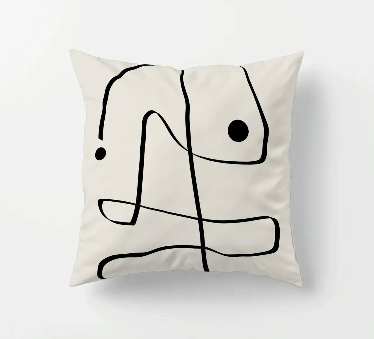 Figure with lines in beige II cuscino da Imaginative