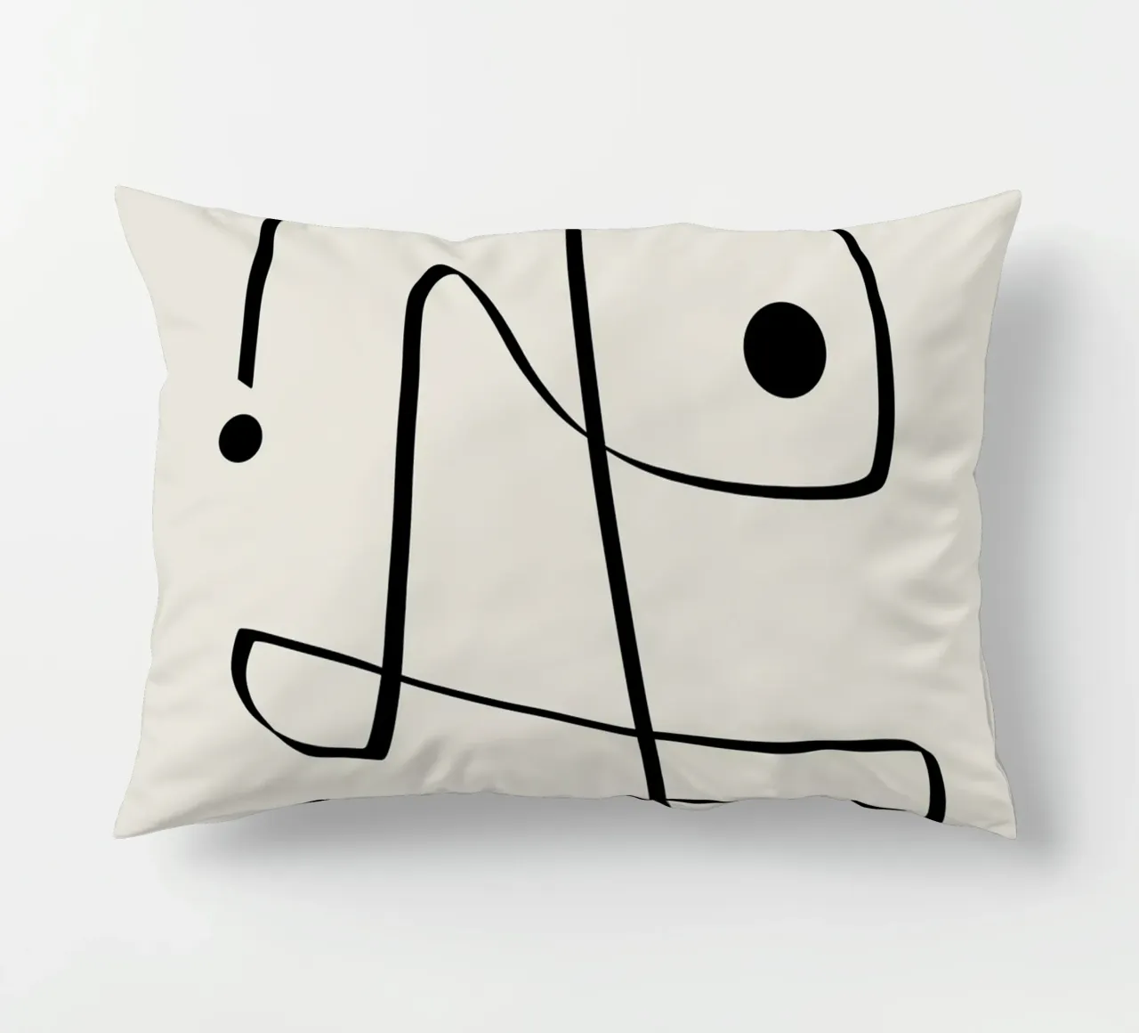 Figure with lines in beige II kussen van Imaginative