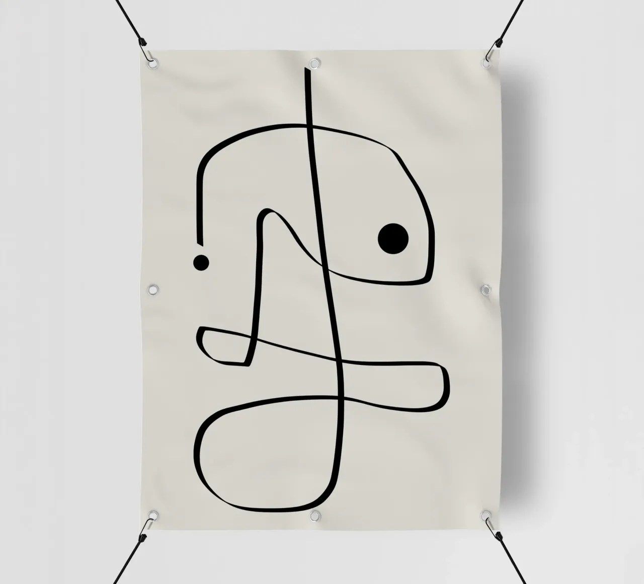 Figure with lines in beige II telo in pvc da Imaginative