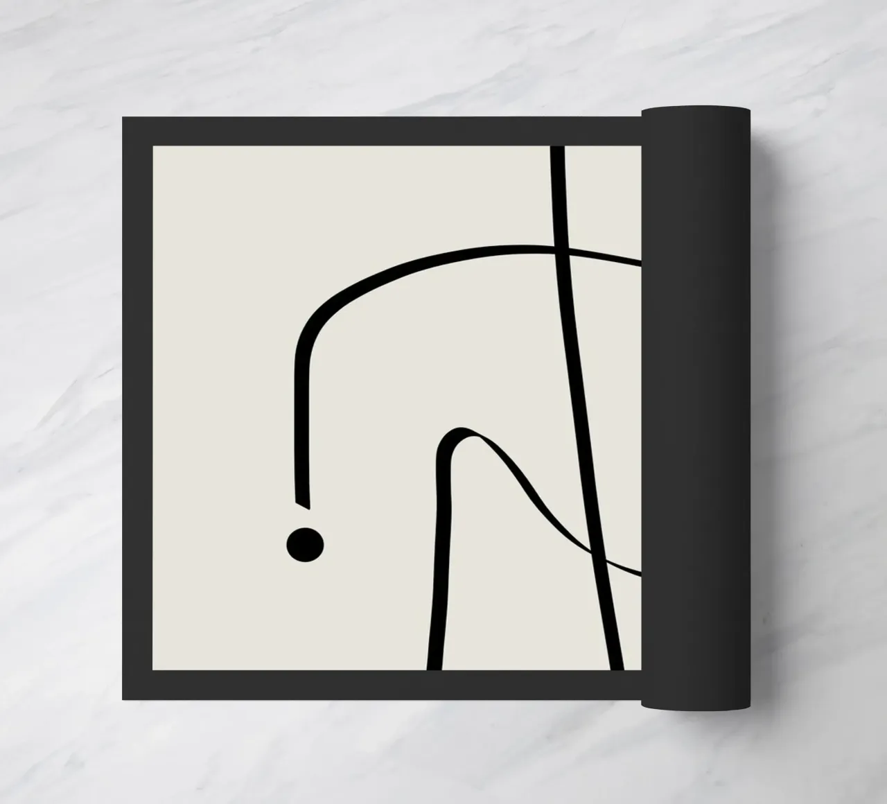 Figure with lines in beige II Fußmatte von Imaginative