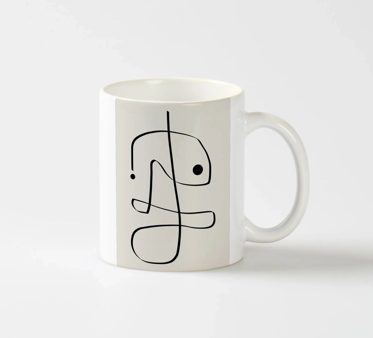 Figure with lines in beige II tazza in ceramica da Imaginative
