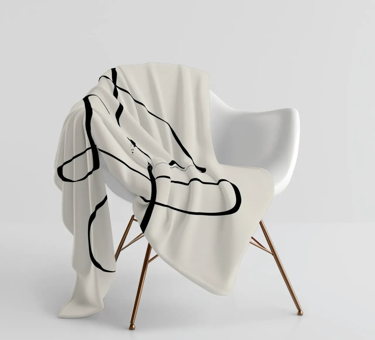 Figure with lines in beige II manta de franela de Imaginative