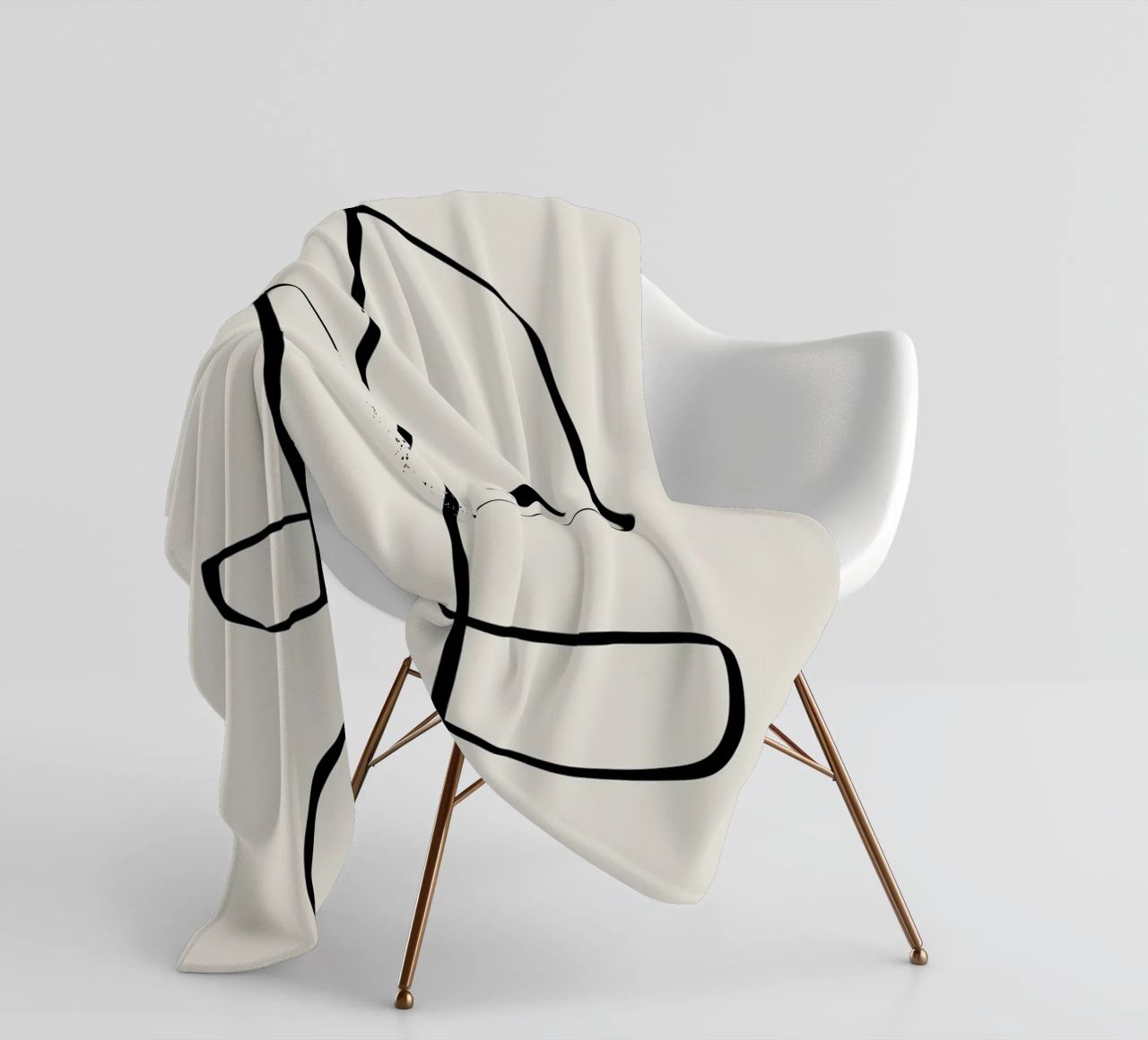 Figure with lines in beige II coperta in pile da Imaginative