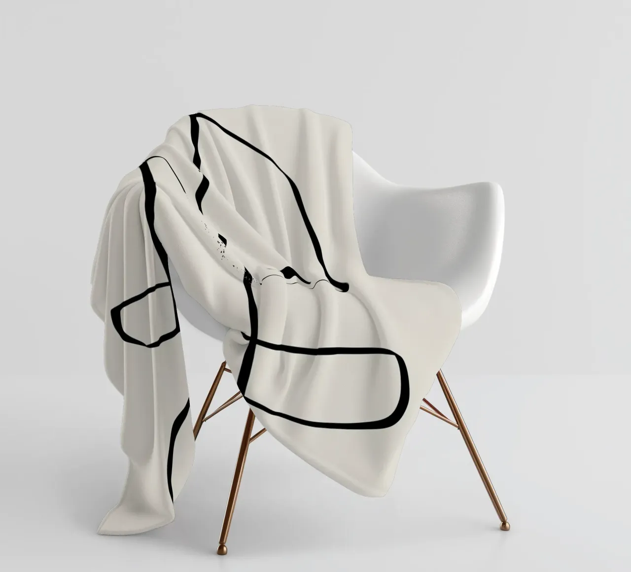 Figure with lines in beige II manta de franela de Imaginative