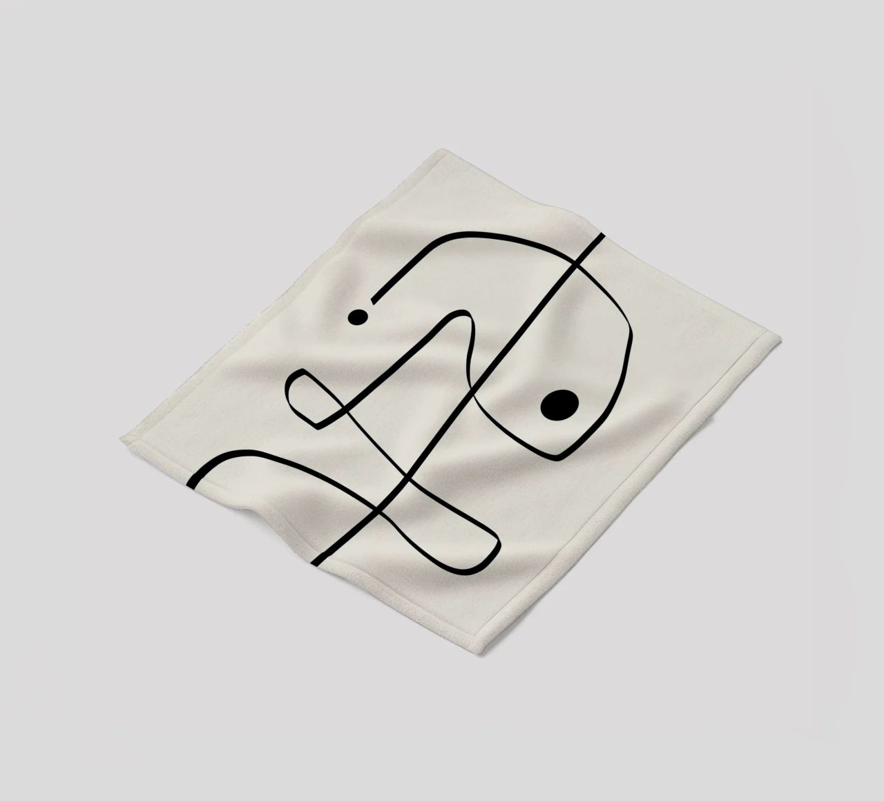 Figure with lines in beige II coperta in pile da Imaginative