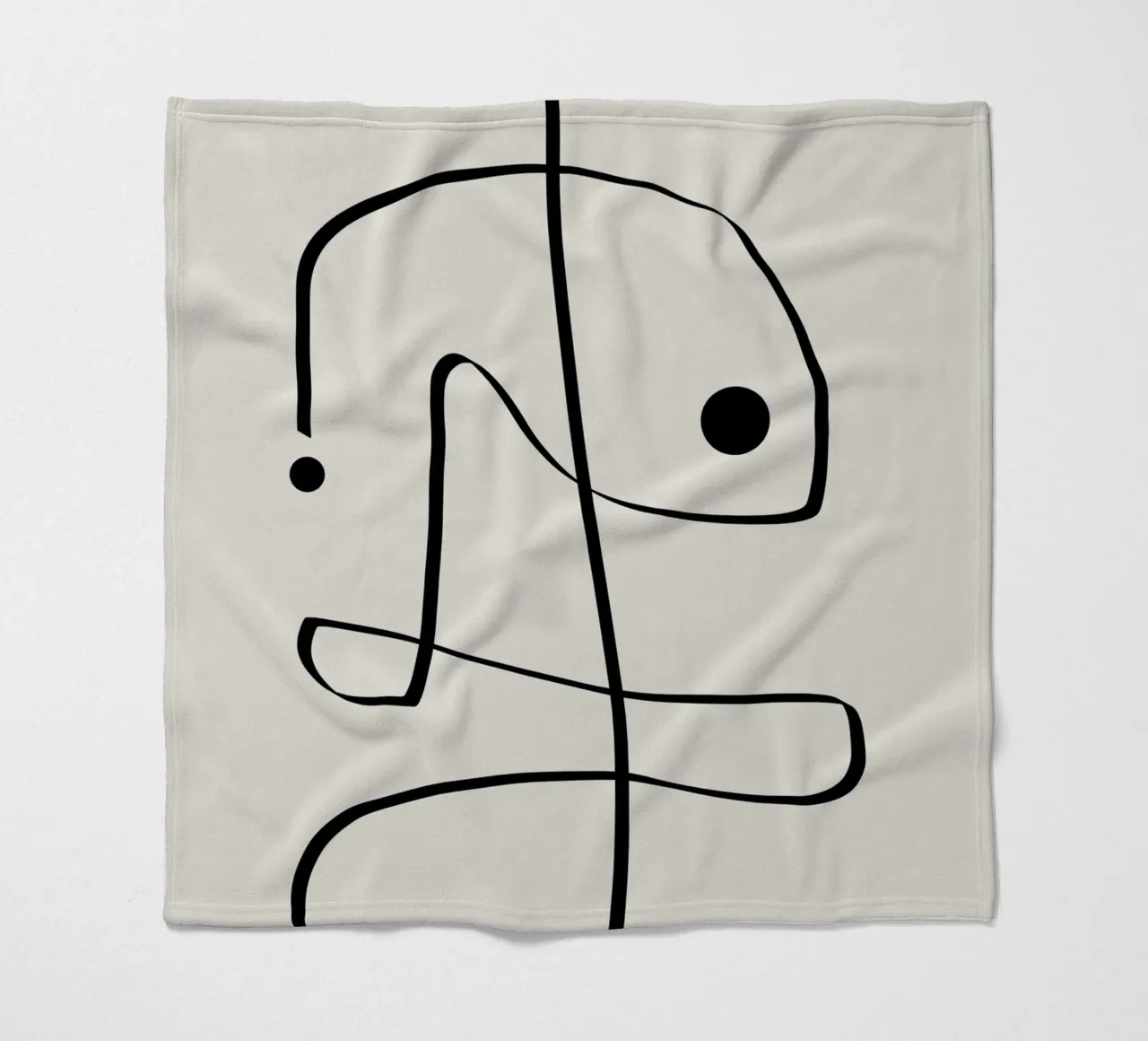 Figure with lines in beige II manta de franela de Imaginative