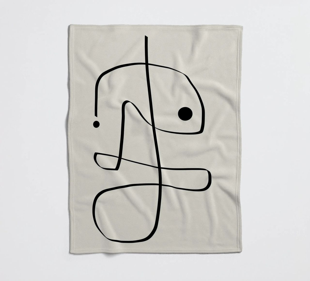 Figure with lines in beige II coperta in pile da Imaginative