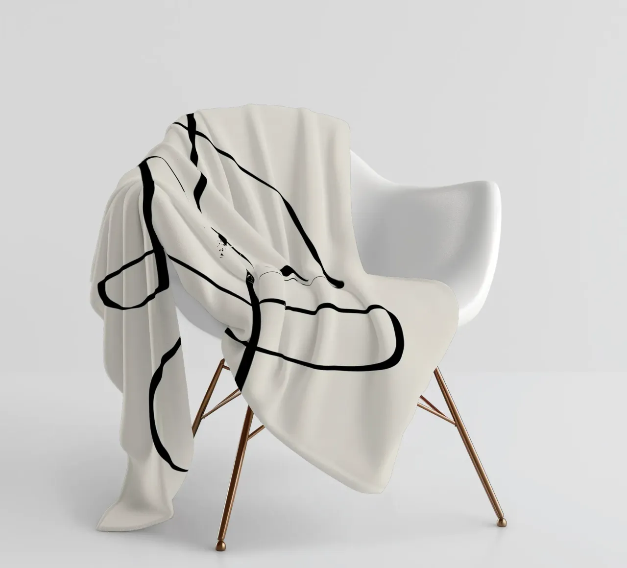 Figure with lines in beige II coperta in pile da Imaginative