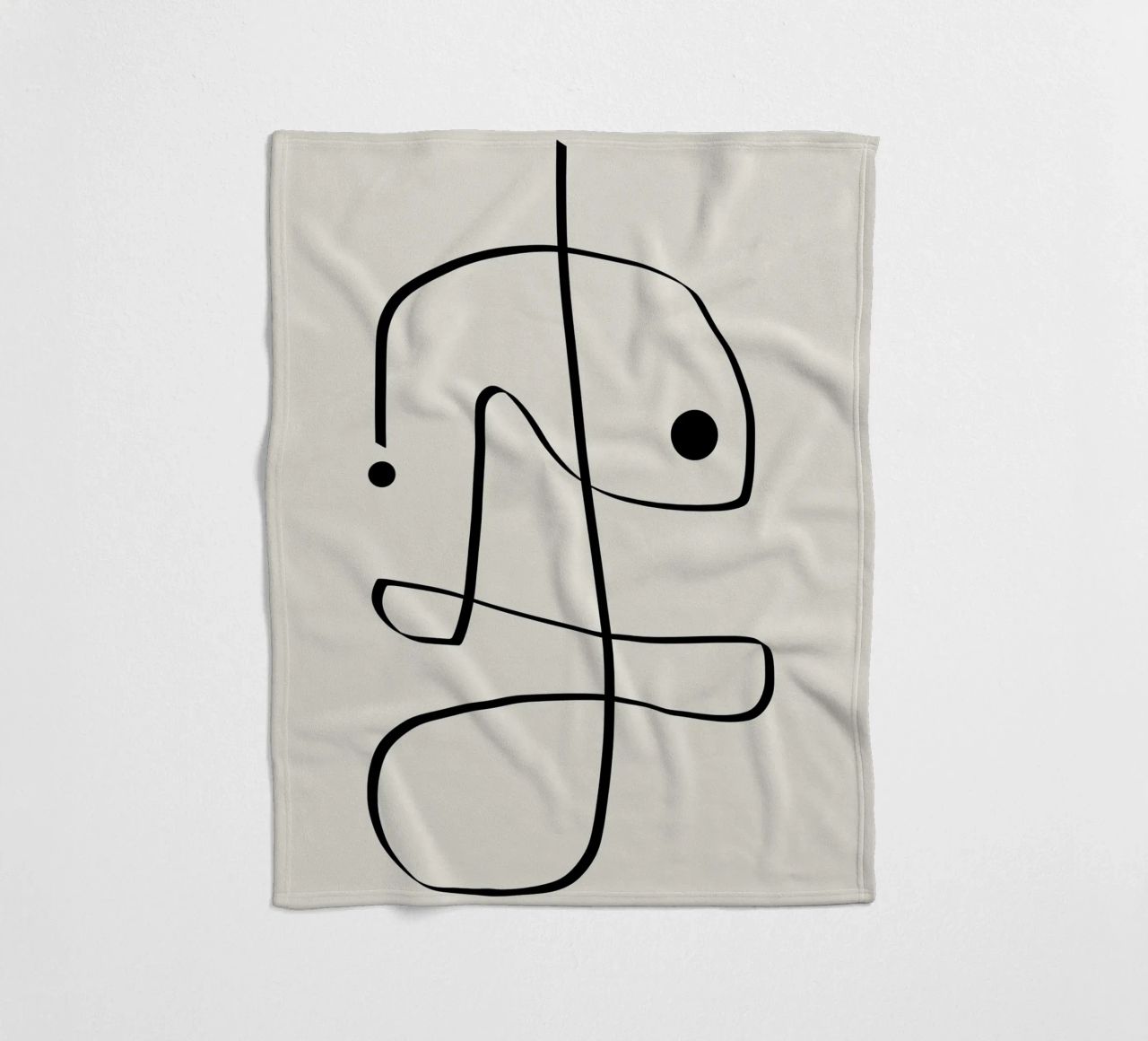 Figure with lines in beige II coperta in pile da Imaginative