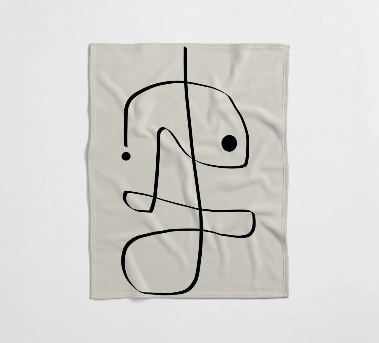 Figure with lines in beige II manta de franela de Imaginative