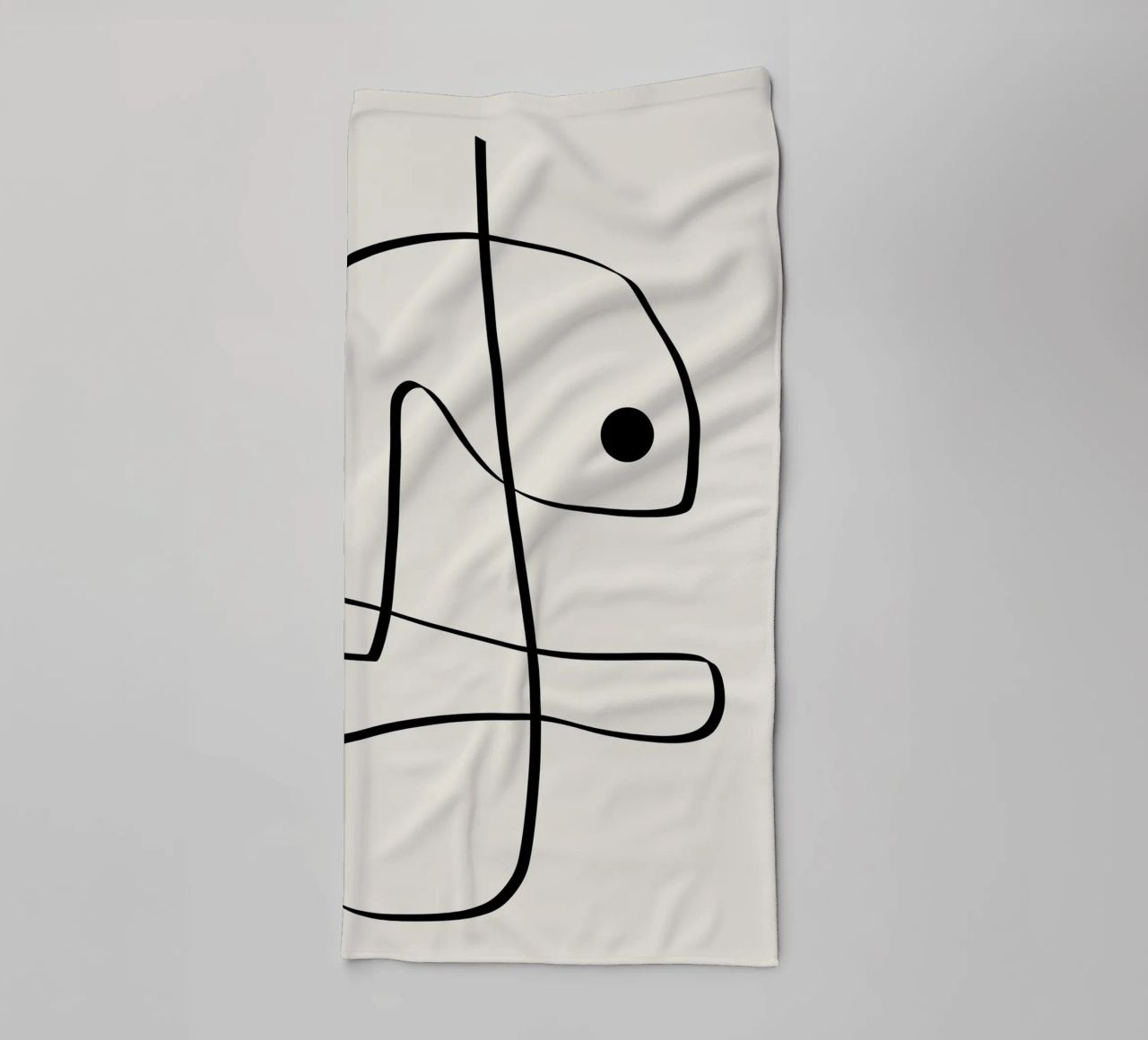 Figure with lines in beige II asciugamano da bagno da Imaginative