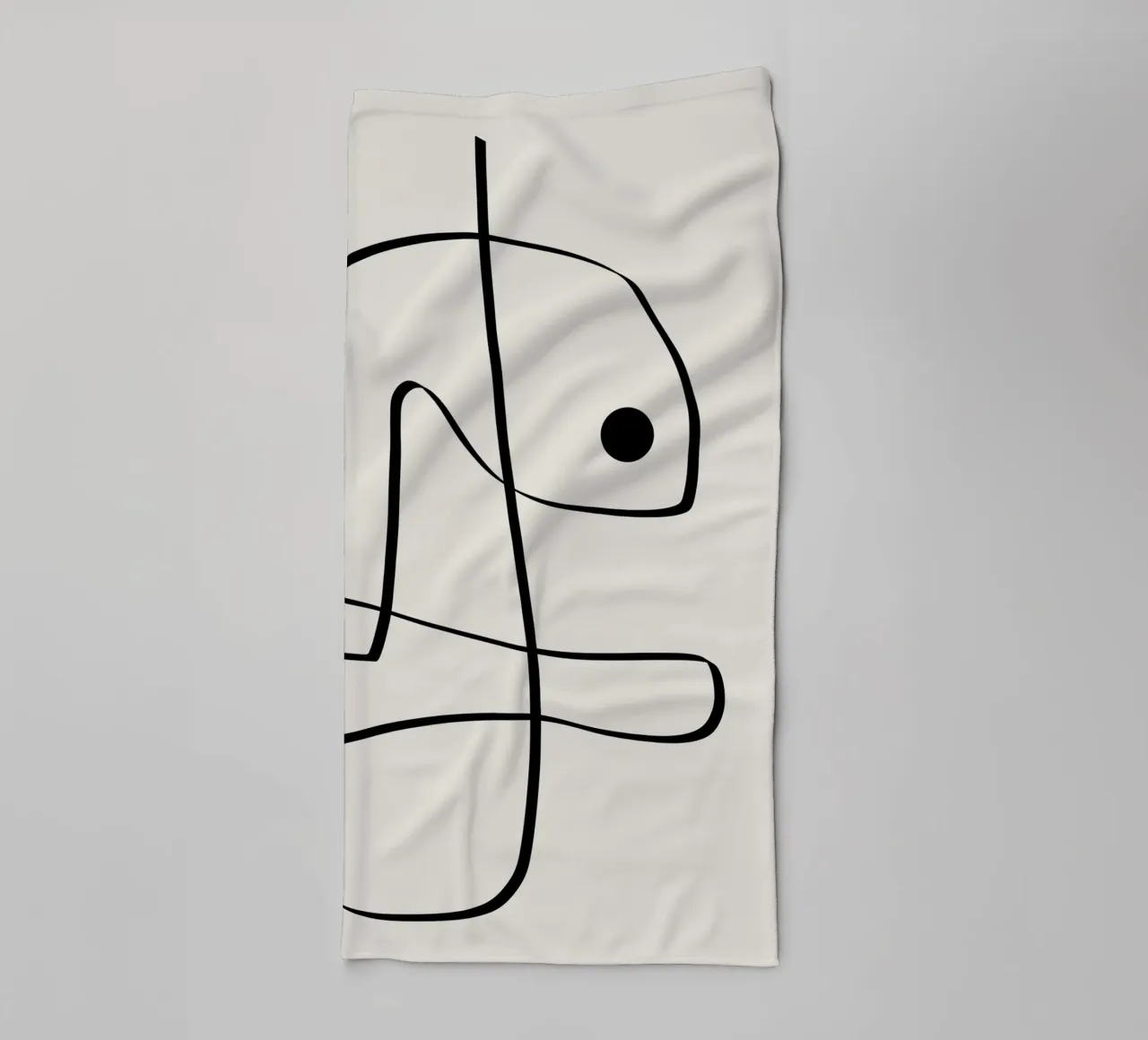 Figure with lines in beige II asciugamano da bagno da Imaginative