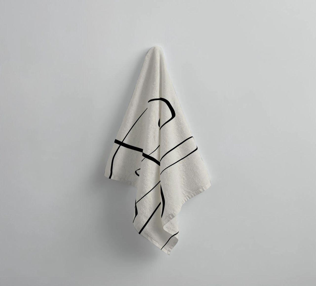Figure with lines in beige II asciugamano da bagno da Imaginative