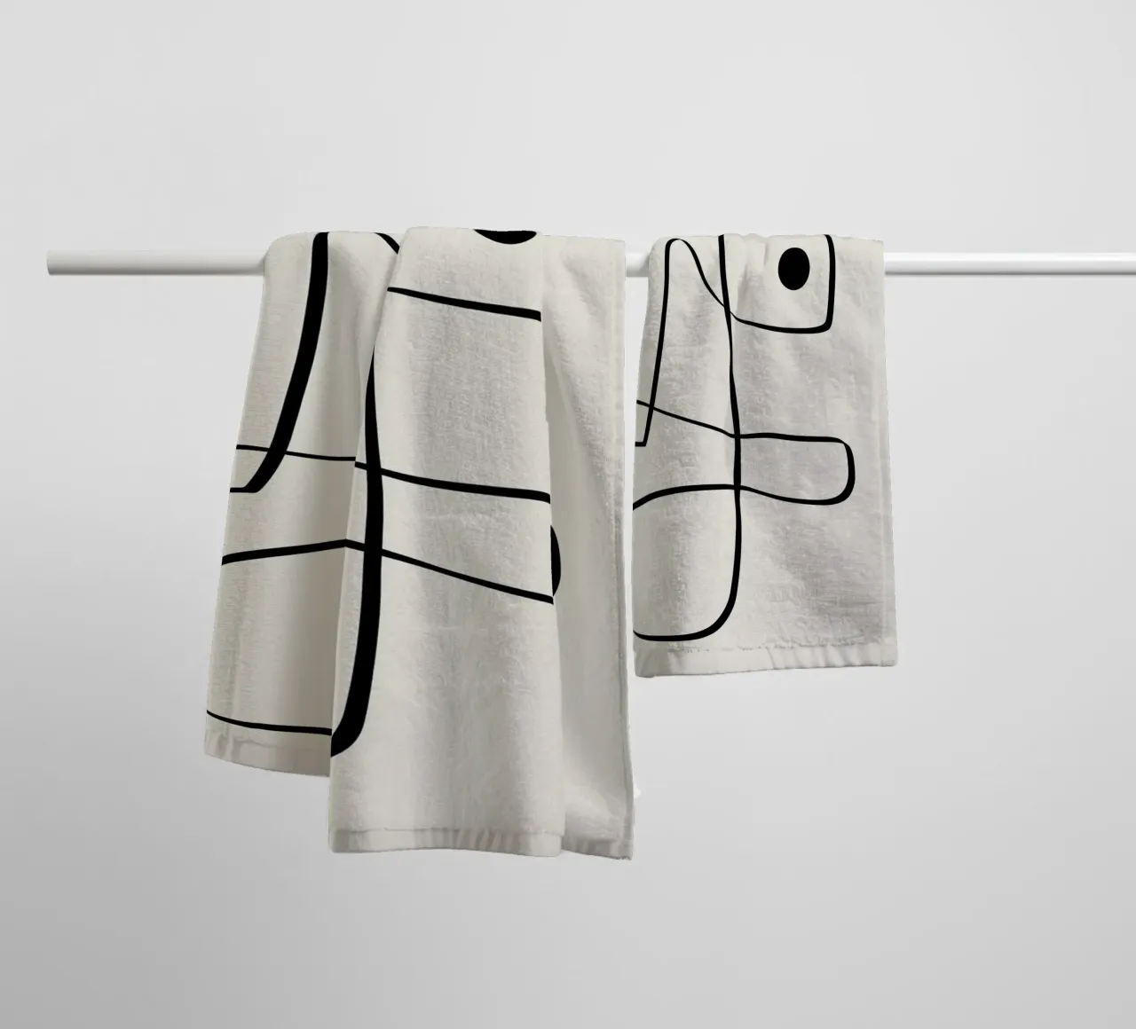 Figure with lines in beige II asciugamano da bagno da Imaginative