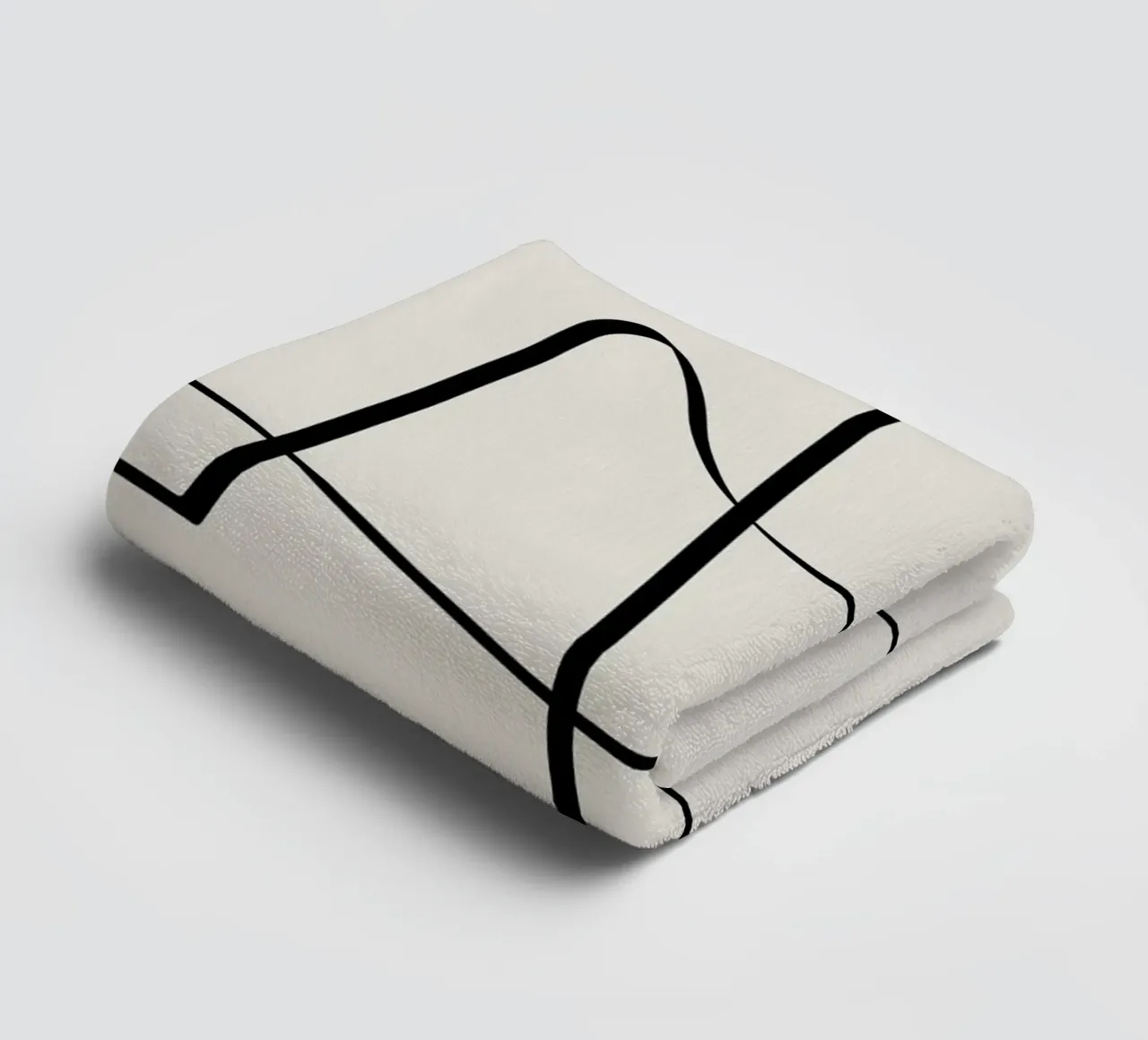 Figure with lines in beige II towel by Imaginative
