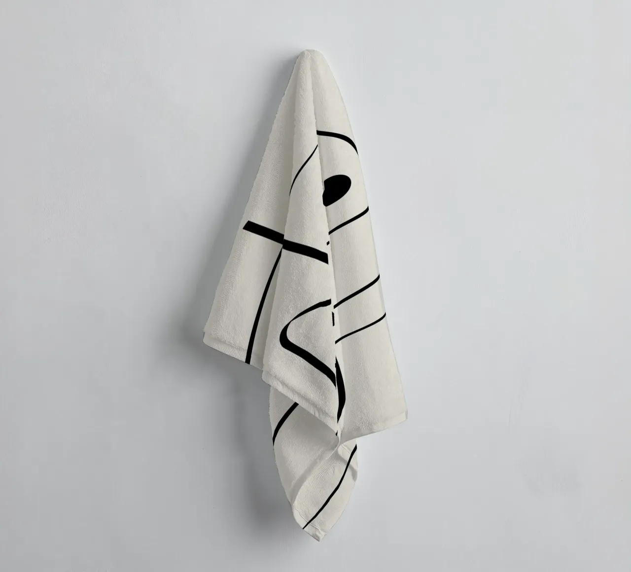 Figure with lines in beige II asciugamano da bagno da Imaginative