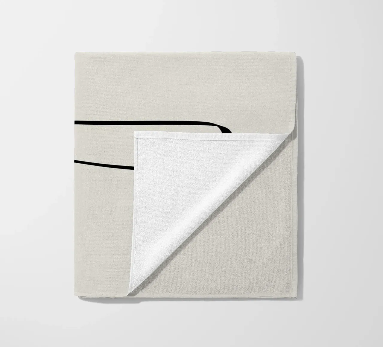 Figure with lines in beige II beach towel by Imaginative