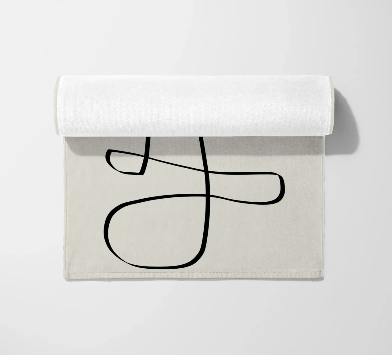 Figure with lines in beige II beach towel by Imaginative