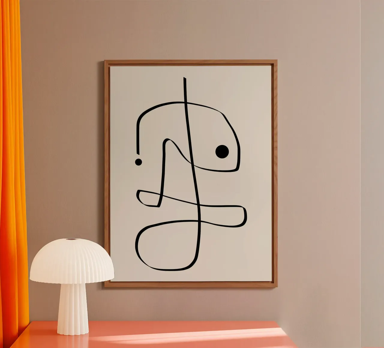 Figure with lines in beige II pannello forex da Imaginative