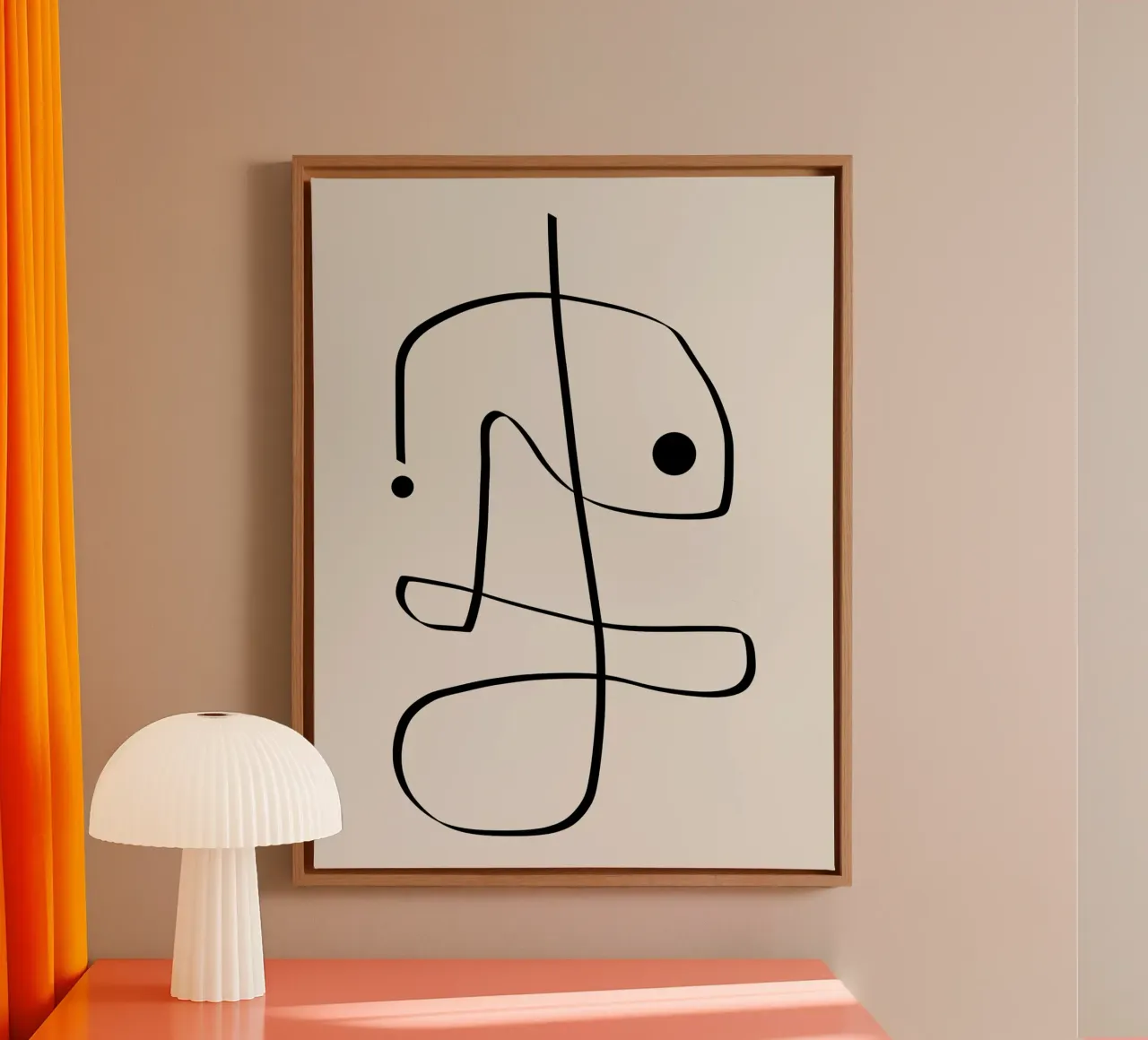 Figure with lines in beige II toile avec Caisse américaine de Imaginative