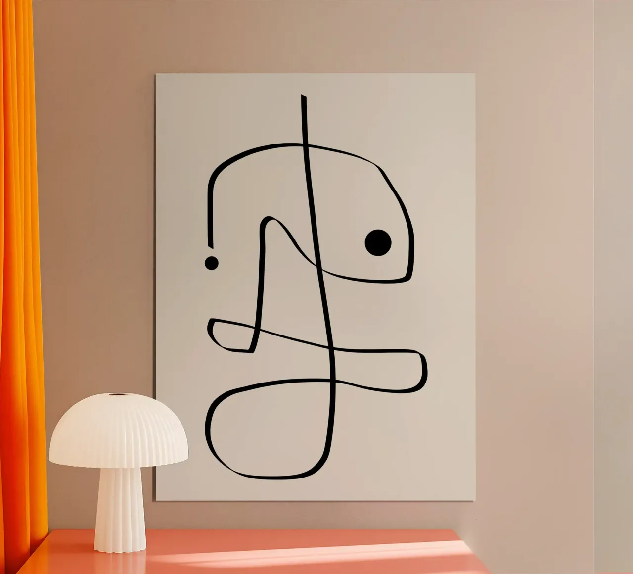 Figure with lines in beige II carta hahnemühle da Imaginative