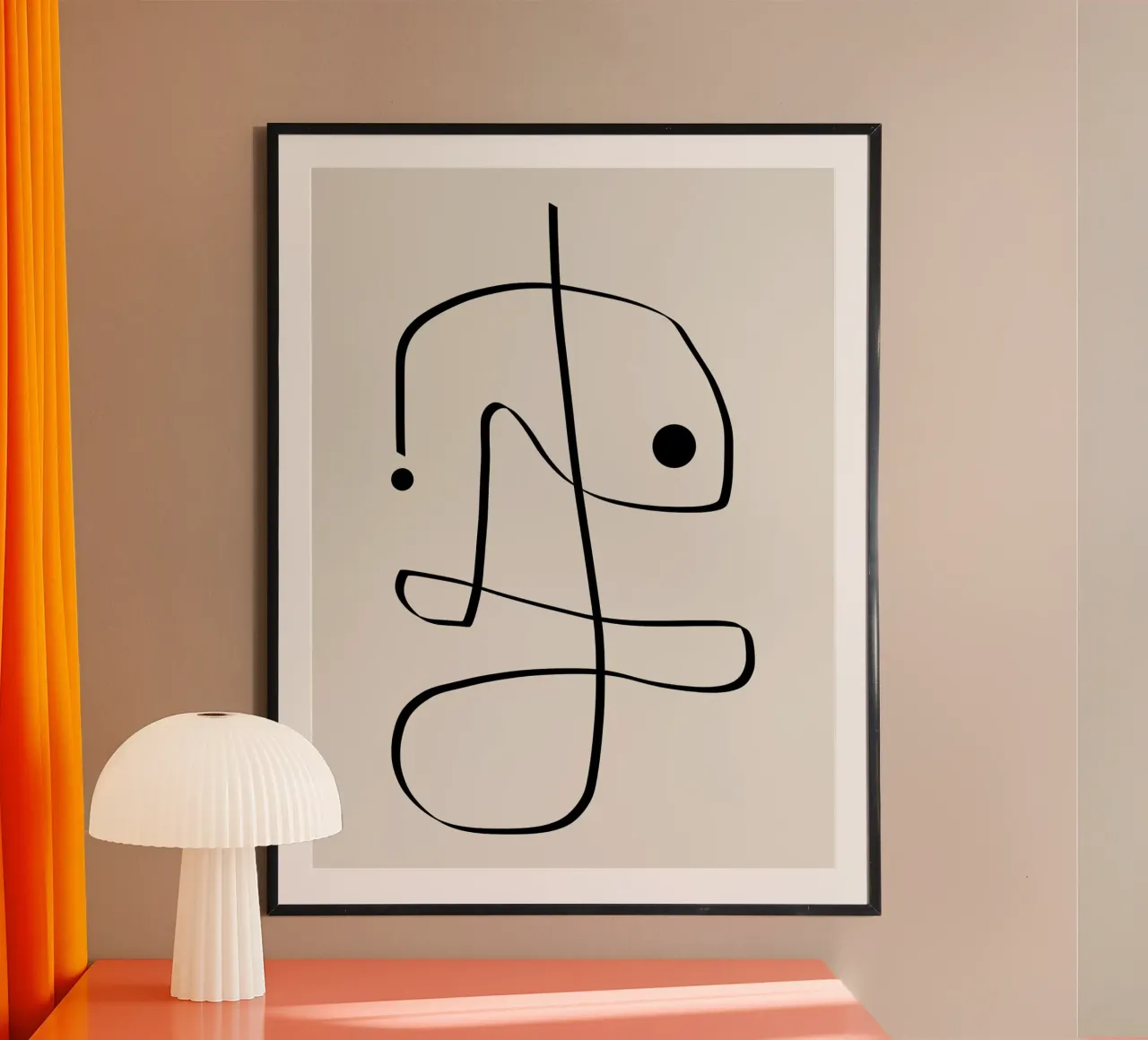 Figure with lines in beige II carta hahnemühle da Imaginative