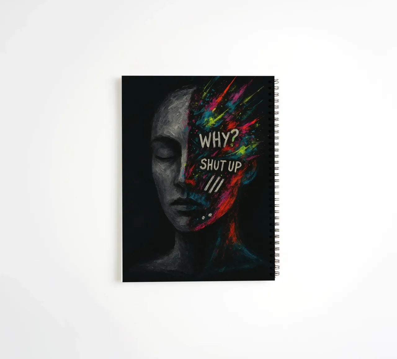 Why? Shut Up. | Limited Statement Piece spiral notebook by Art.Piece