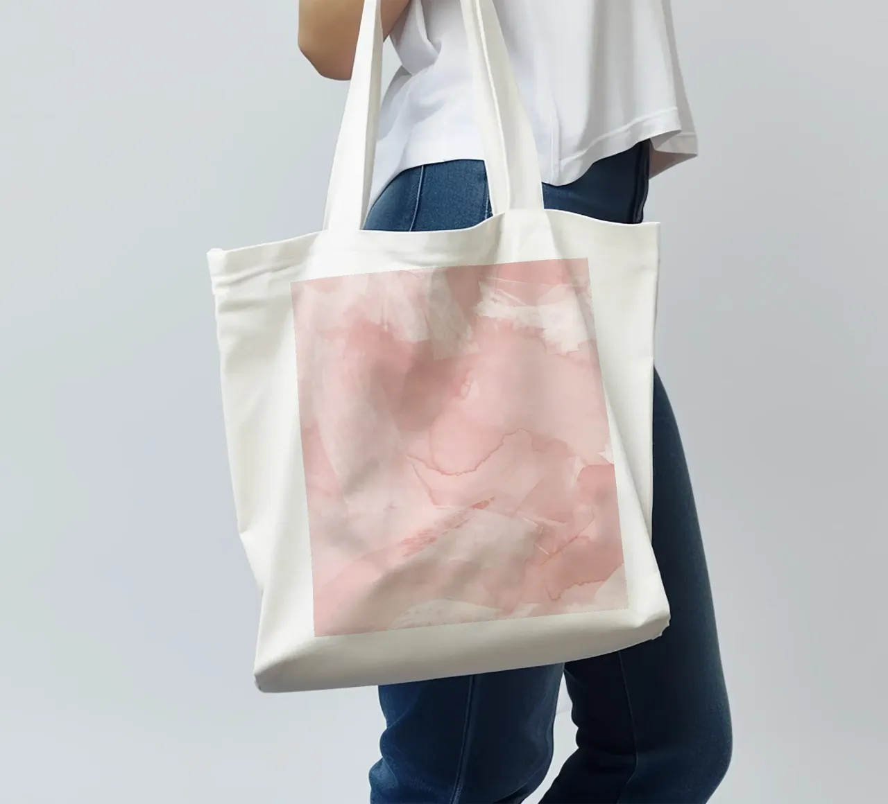 Pennellate di toni rosa 4 borsa in juta da NouveauPrints