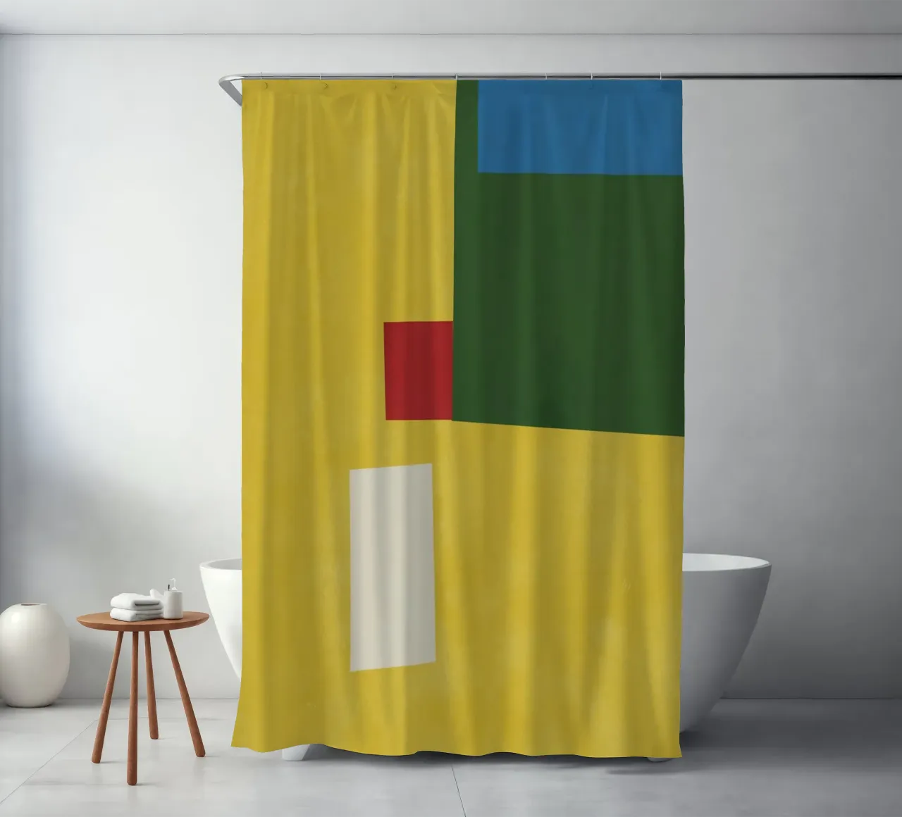 Floor mat arrangement 02 shower curtain by Little Dean